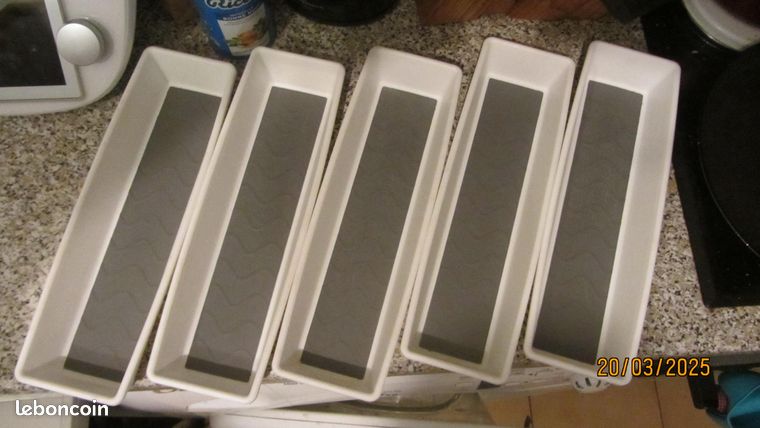 M-Home Range-Tiroir Bi-Matière SPACE SYSTEM – Organisateur Tiroir 9,5 X 33 X 5,3 Cm, Blanc & Gris