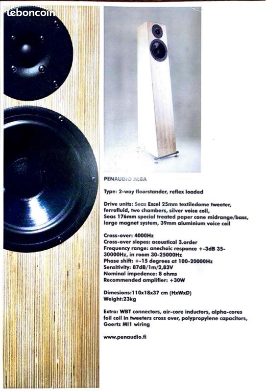 Enceintes Penaudio Alba (image 2)