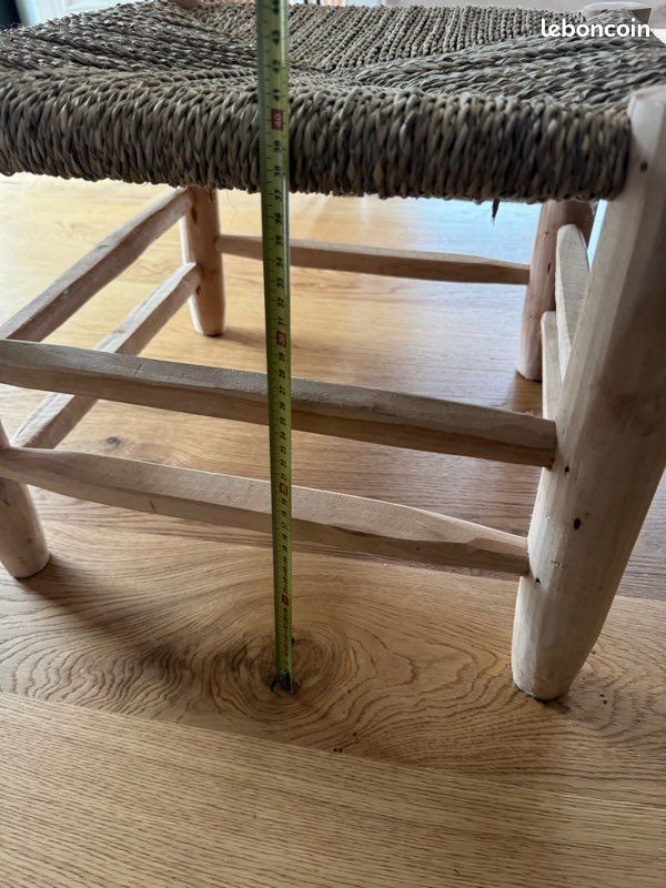 Chaise en bois et paille (image 6)
