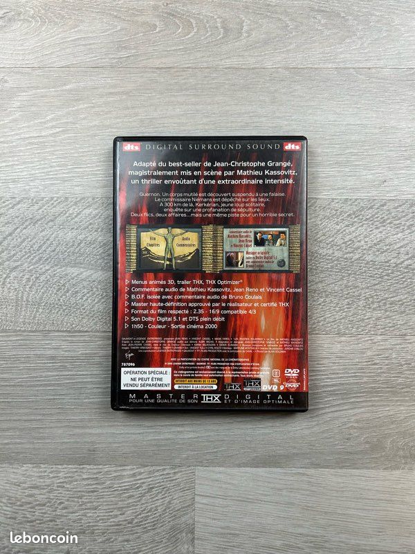 DVD Les Rivières pourpres Jean Reno Vincent Cassel édition Gaumont THX DTS complet (image 2)