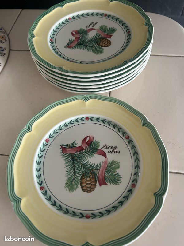 Lot 7 Assiettes Dessert Villeroy & Boch French Garden Christmas Picea Abies - État Neuf (image 1)
