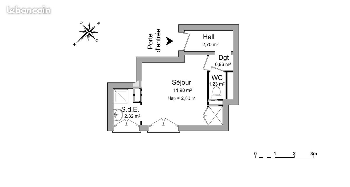 Appartement 1 pièce 19 m² · à La Celle-Saint-Cloud · 19 m² · 612 €