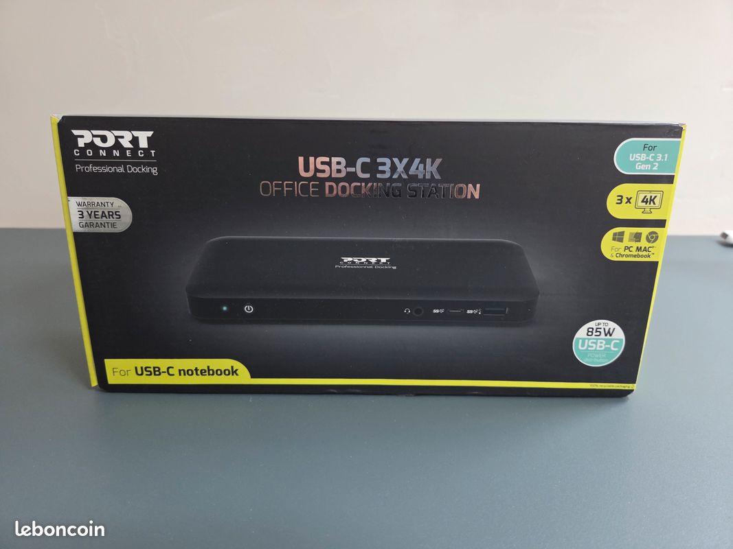 Port Design Port Connect Station d'accueil dock USB-C 3x4K (image 1)