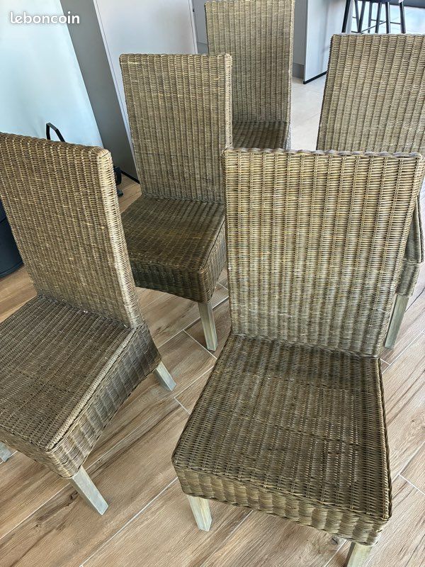5 chaises en rotin (image 3)