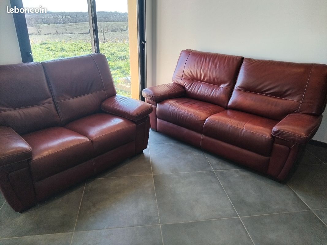 Lot de 2 canapés en cuir (image 3)