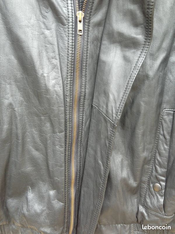 Blouson de cuir noir taille 52 homme markastor (image 3)