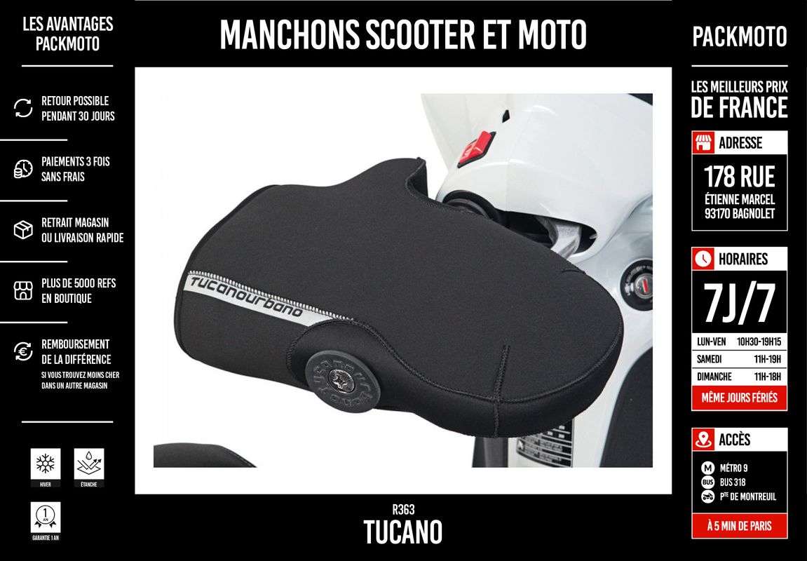 Manchons scooter marque Tucano - Équipement moto