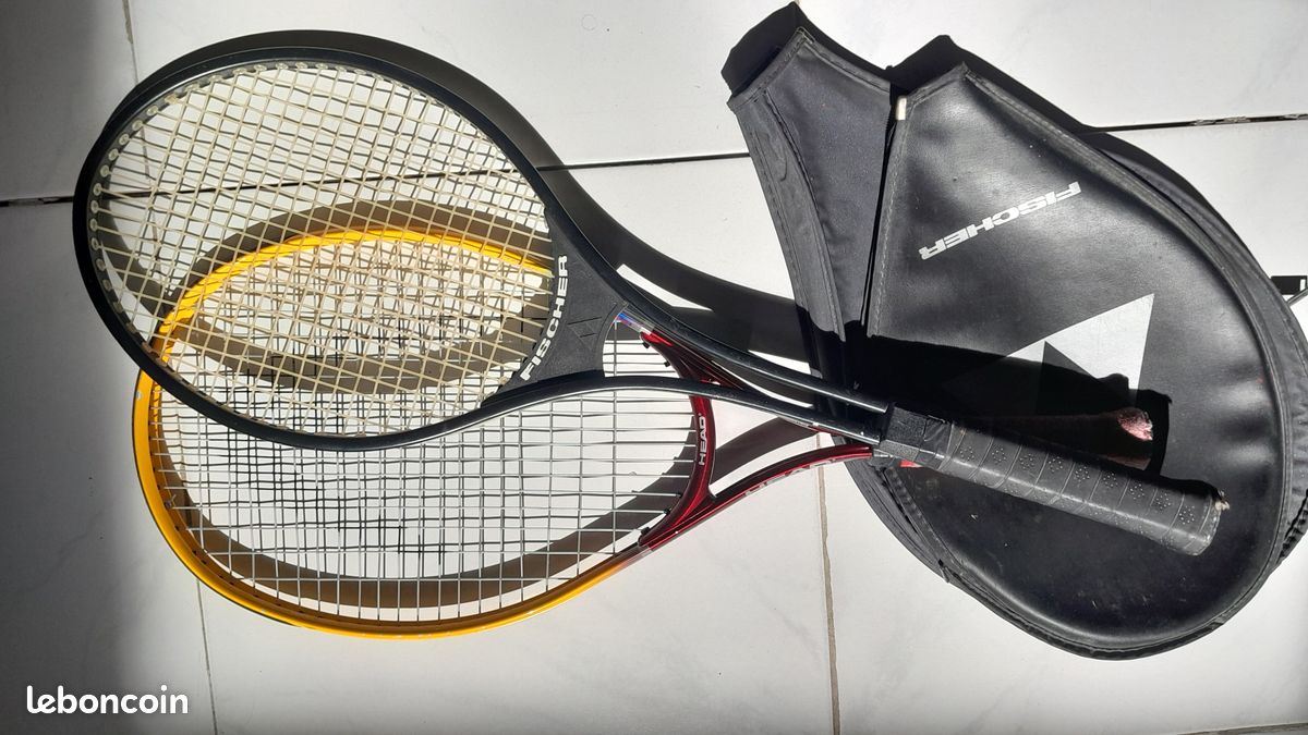 Lot de 2 raquettes de tennis vintage Head + Fischer – Bon état (image 1)