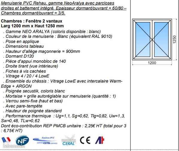 Fenêtre PVC KLINE neuve (image 6)