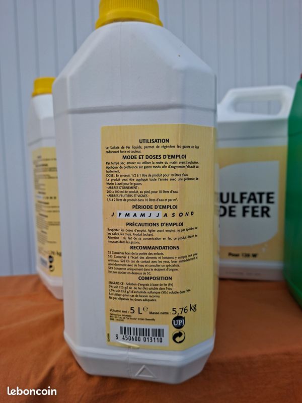 Sulfate de fer en bidon de 5 litres - Jardin & Plantes