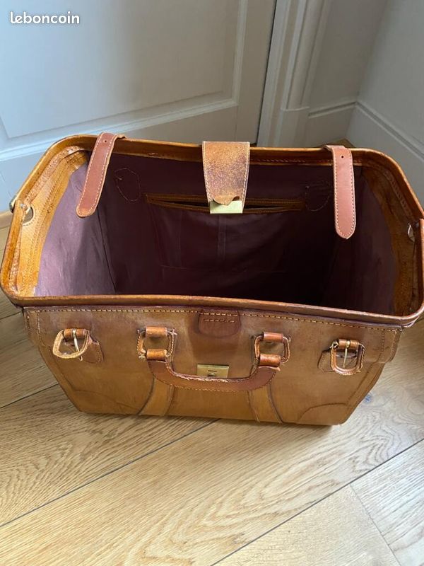 Sac Type Médecin Vintage JACK & LONDON En Cuir Marron - Authentique, Occasion
