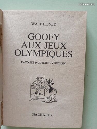 [Livre] Goofy aux jeux olympiques (bibliothèque rose) - Bon état (image 2)