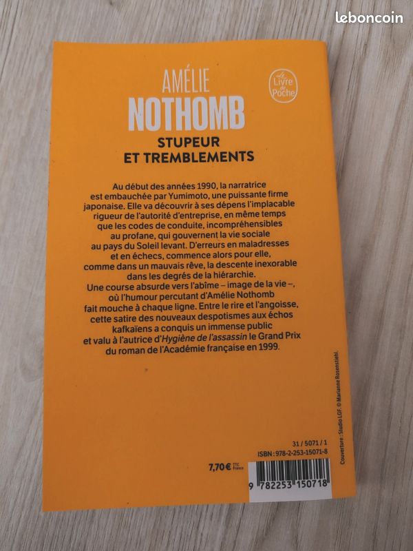 Amélie NOTHOMB ~ Stupeur et tremblements (image 2)
