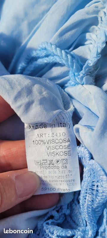 Blouse bleu dentelle (image 3)