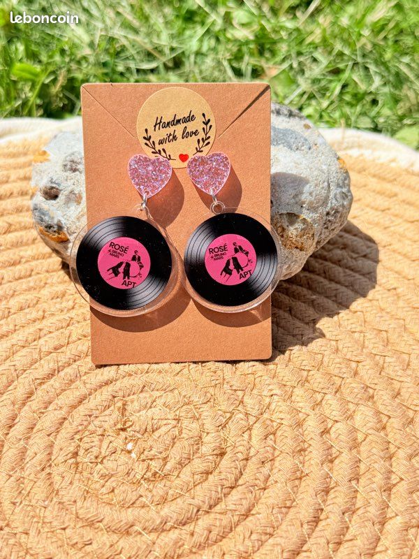 Boucles d oreilles Bruno mars rose (image 6)