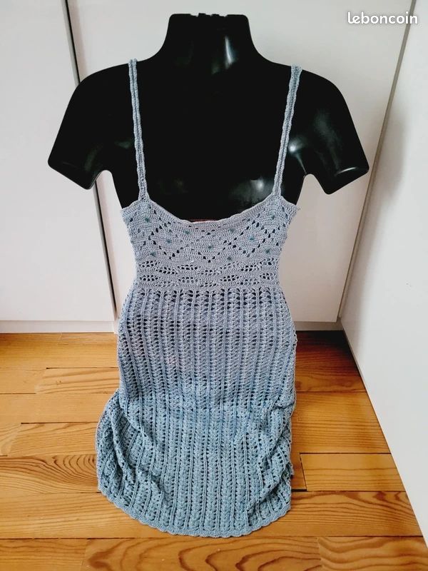 Haut à Manches Longues René Derhy Perlé Et Sequin - Taille L - Couleur Violet - Occasion Très Bon état