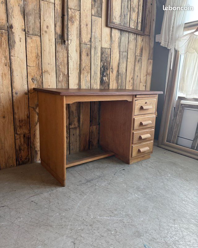 Bureau demi-ministre en chêne (rénové) (image 7)