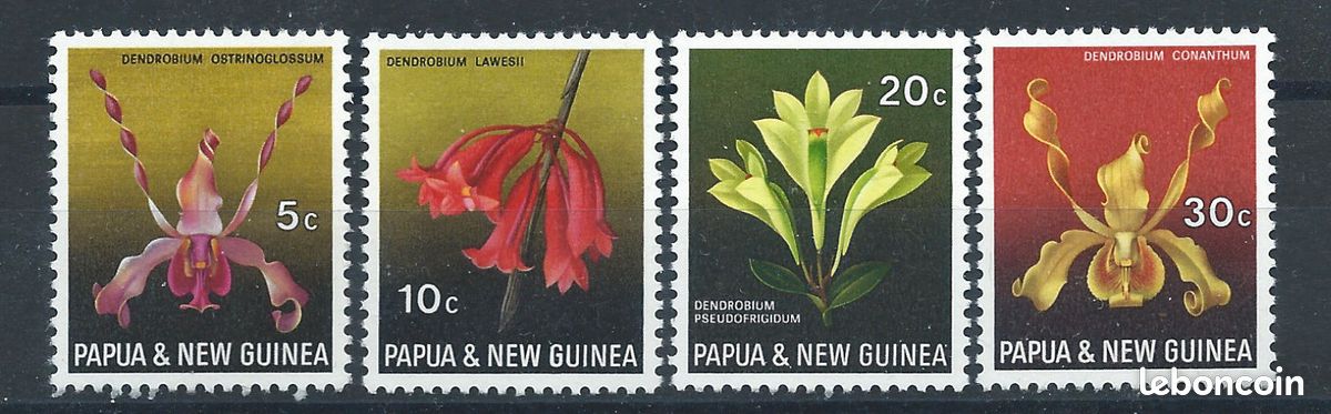 Timbre Papua et New Guinea N°160/63* * (MNH) 1969 - Fleurs "Orchidée" (image 1)