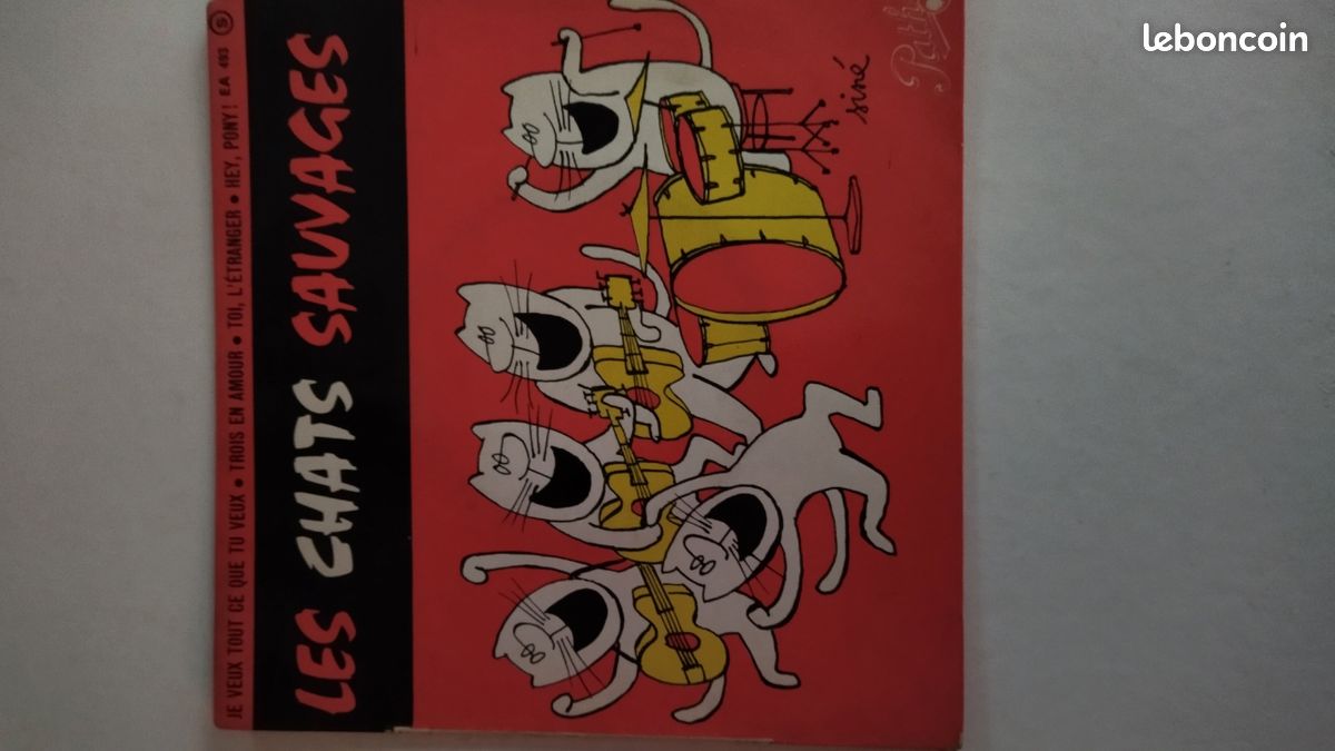 3 disques 45,tour les Chats Sauvages (image 5)