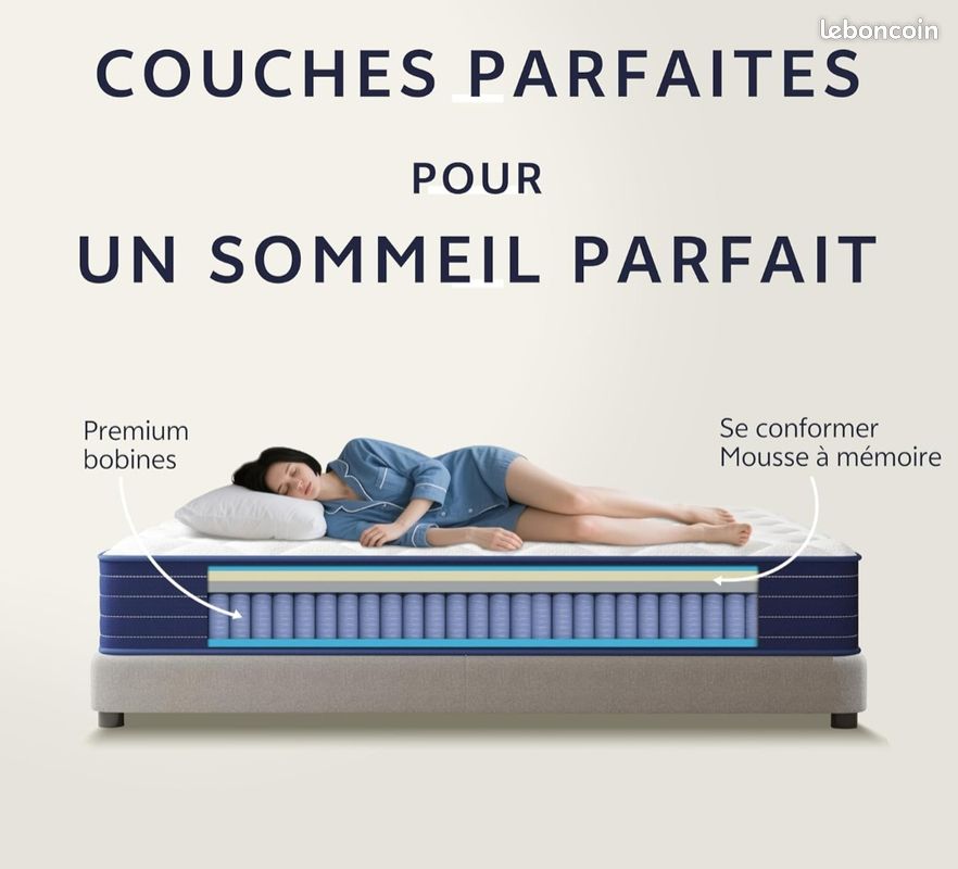 Sommier + matelas 90 x 190 (image 4)