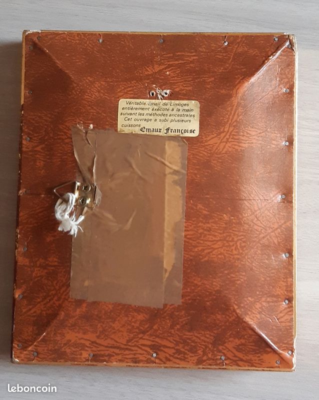 Tableau émail De Limoges – Petit Bouquet De Fleurs – Occasion