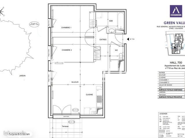 Appartement 3 pièces 64 m² · à Louviers · 64 m² · 758 €