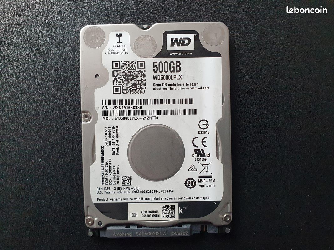 Disque 500GB 2.5 pouces WD5000LPLX Western Digital (image 1)