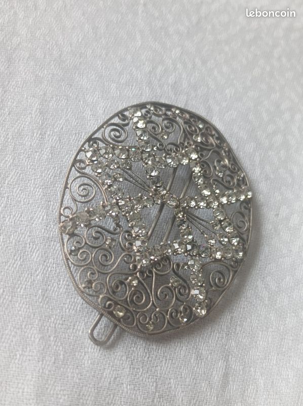 Belle broche ancienne en argent filigrane (image 5)