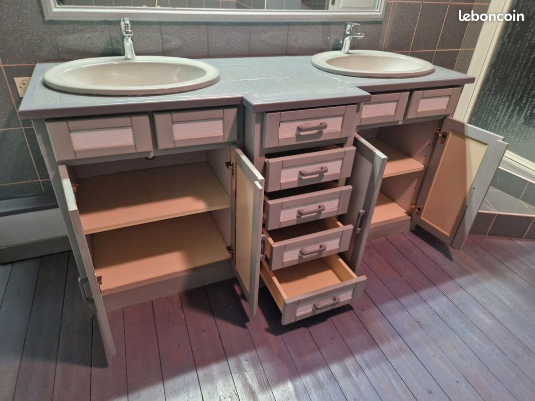 Meuble double vasque ancien (image 2)