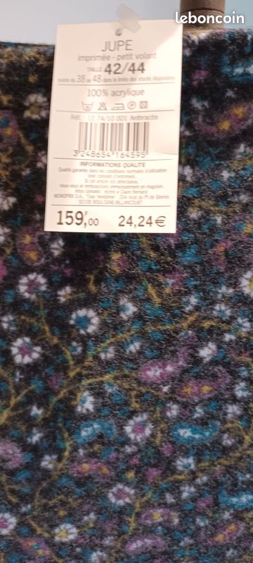 Jupe Longue Triplix Taille L Multicolore Coton - Neuf Avec Étiquettes