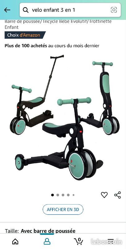 Draisienne évolutive Tricycle Trottinette Evolutif Looping