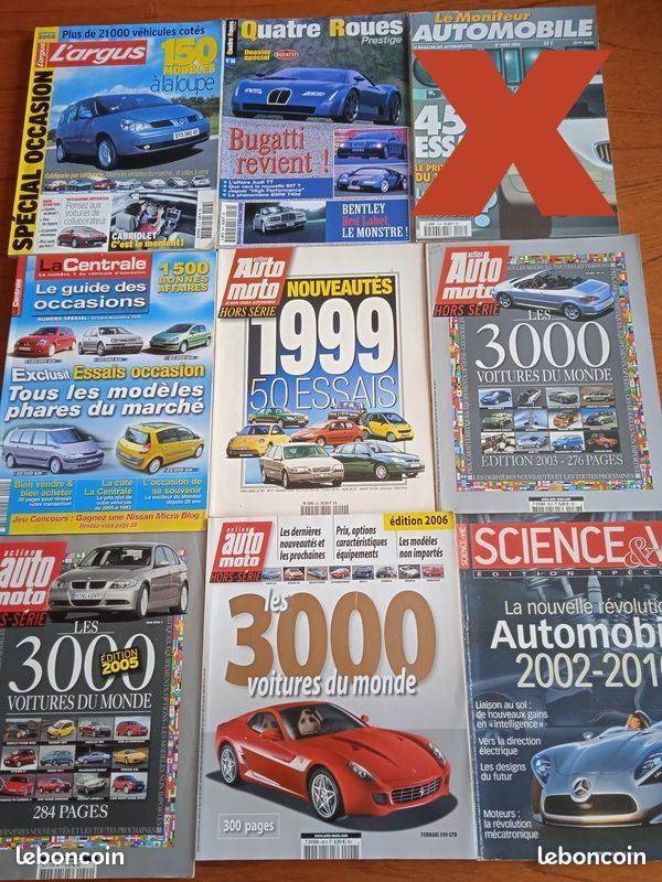 Lot de 7 Revues Automobiles Essais 1999-2007 Argus Action Quatre roues, etc (image 1)