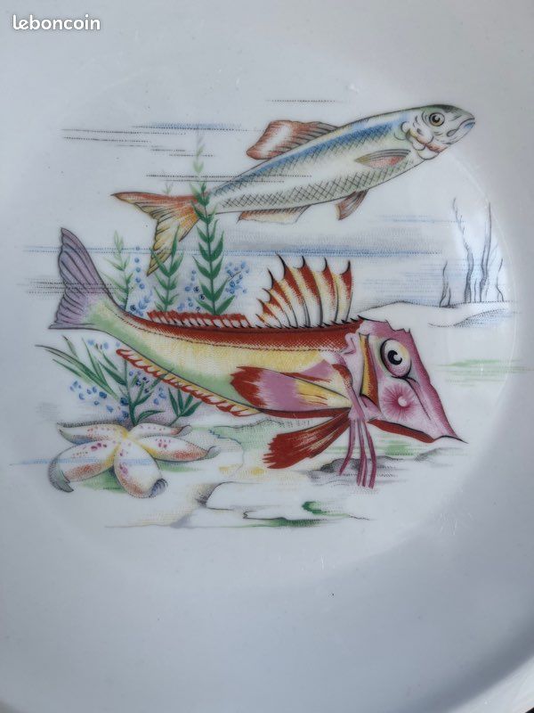 Superbe assiettes à poissons exclusivités porcelaine de sologne (image 5)