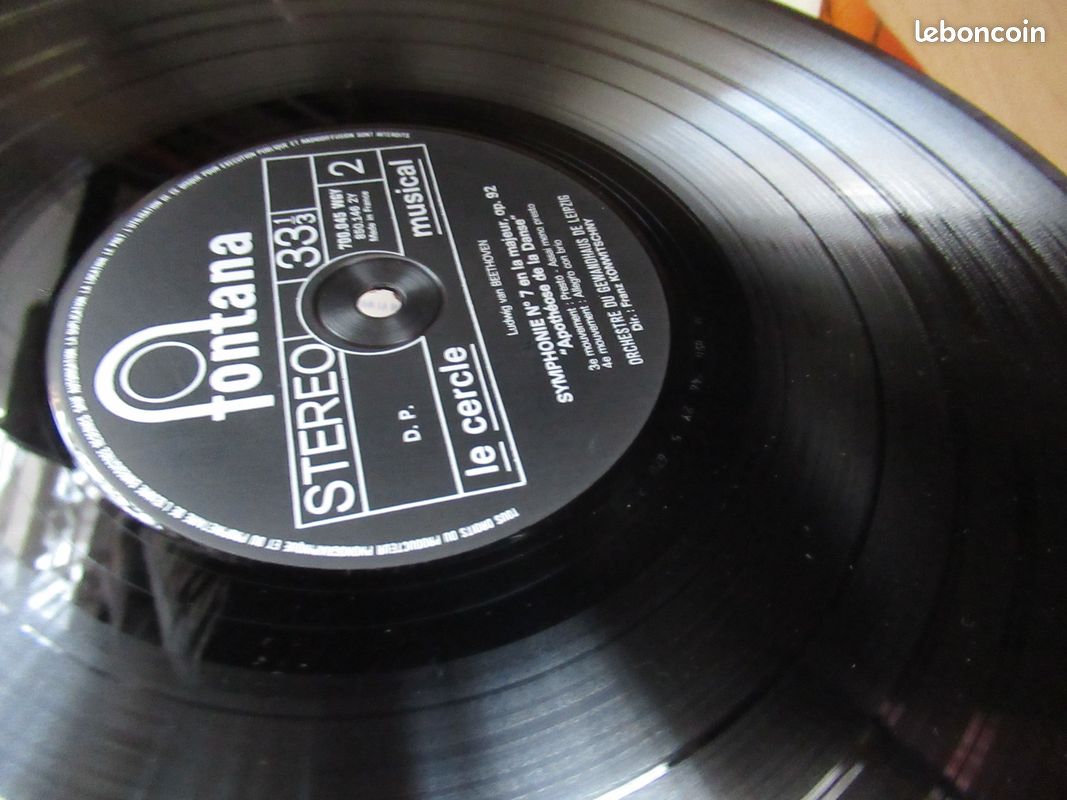 Disque vinyle 33 tours Album Beethoven Symphonie 7 Franz Konwitschny "Apothéose de la danse" Fontana (image 4)