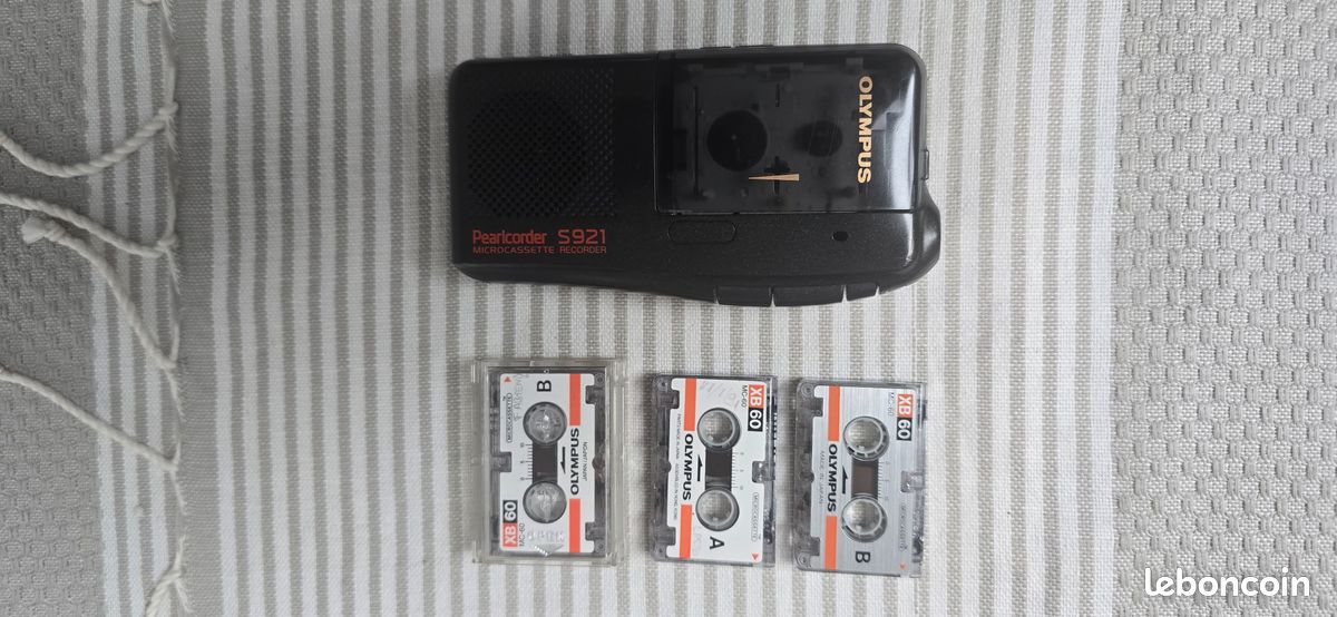 Lecteur enregistreur Microcassette, Dictaphone Olympus Pearlcorder S921 avec 3 micro cassettes (image 5)