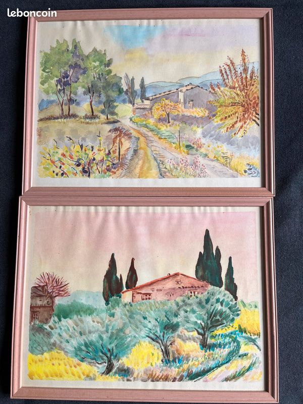 2 Petites Aquarelles « EN PROVENCE « (image 4)