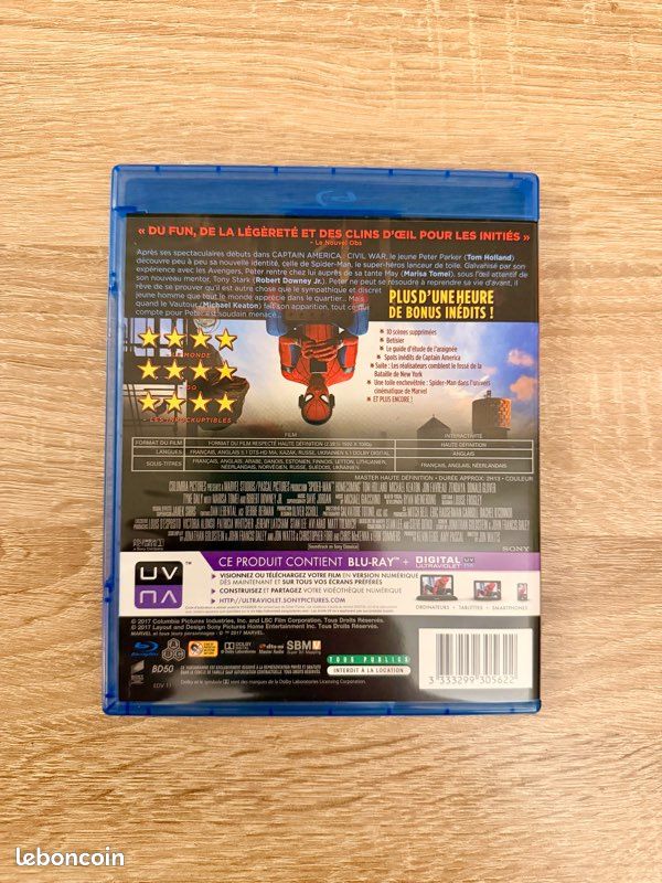 Blu-ray Spiderman Homecoming avec facture (image 2)