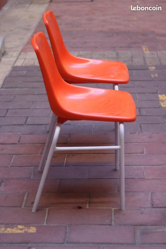 Lot de 2 chaises vintage orange – Design rétro (image 6)