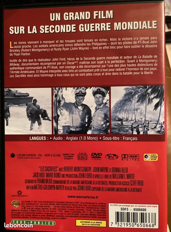Les sacrifiés Film de John Ford avec John Wayne DVD VO seulement & sous titres français (image 2)