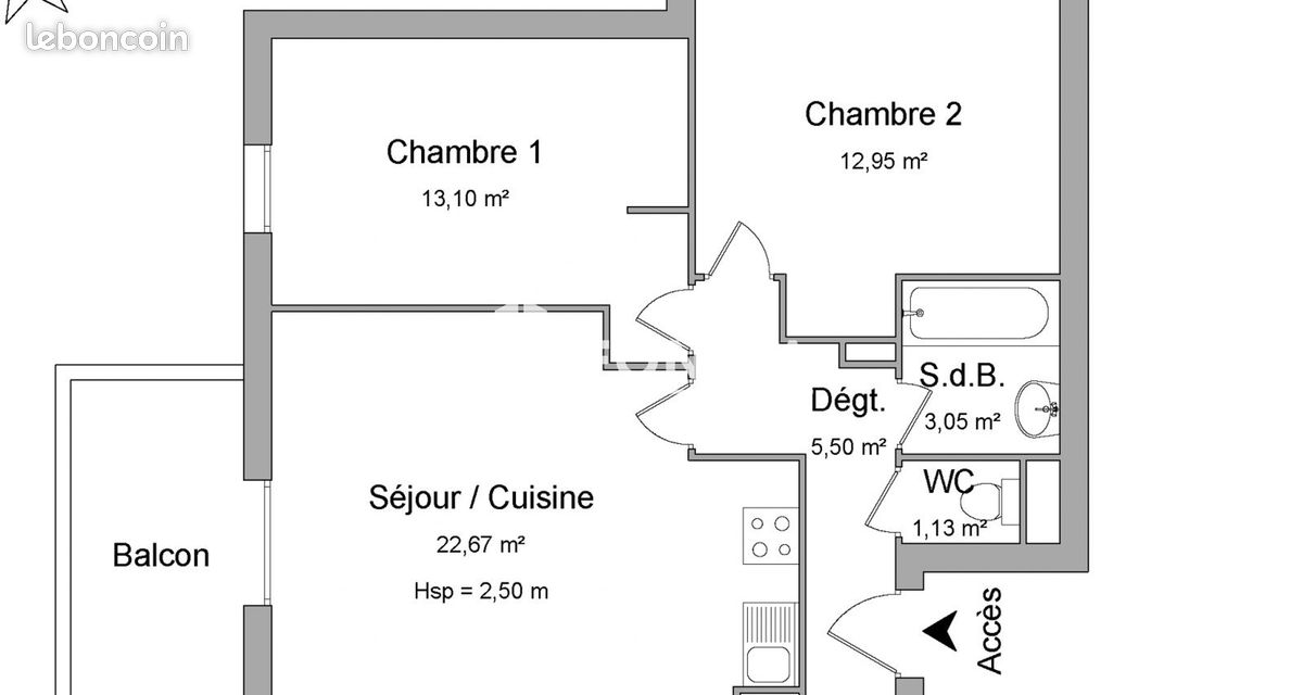 Appartement 3 pièces 58 m² · à Le Pontet · 58 m² · 686 €