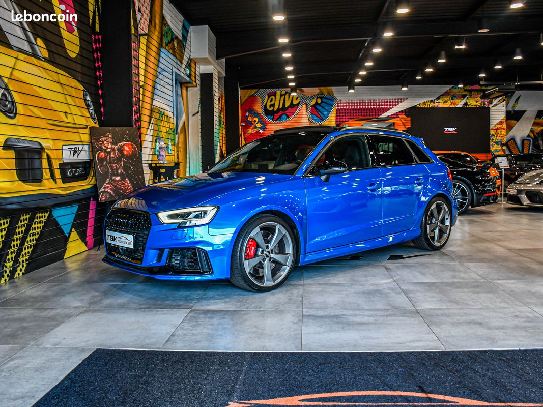 Audi RS3 2.5 TFSI 400 CH BLEU ARA BLACK RS DESIGN MATRIX BEAM B&O TOIT PANO MAGNETIC RIDE CAMERA ACC KEYLESS GO SIEGES NAPPA RS — FULL OPTIONS (image 4)