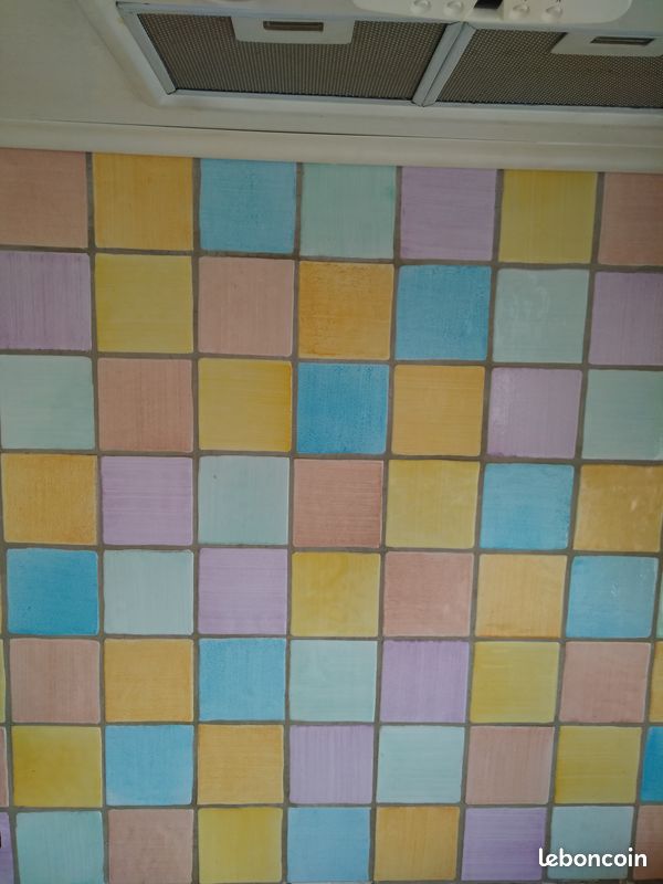 Faience 10x10 peinte à la main de 6 couleurs differentes carreaux carrelage patchwork (image 2)