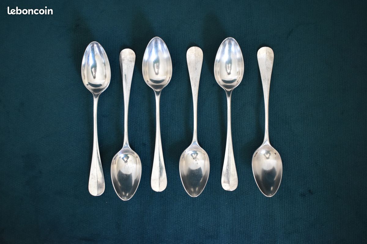 Lot 6 Couverts Christofle Métal Argenté 5 Cuillères 1 Fourchette Luxe France S30 - Décoration