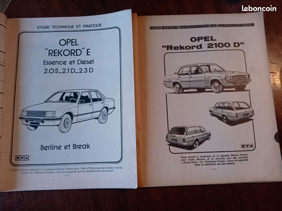 Revue Technique Automobile Opel Rekord E - Essence & Diesel 2.0S 2.1D 2.3D - Occasion Proche Du Neuf