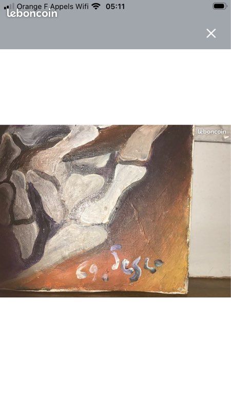 Tableau Ancien Confrérie des Maîtres Pipiers Saint-Claude - Peinture Huile 1969 Jura - Vanité Surréaliste (image 2)