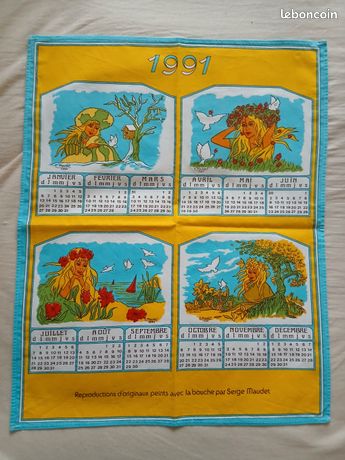 Torchon Calendrier Publicitaire DELICO – Vintage 1967 – État Neuf, 100% Coton