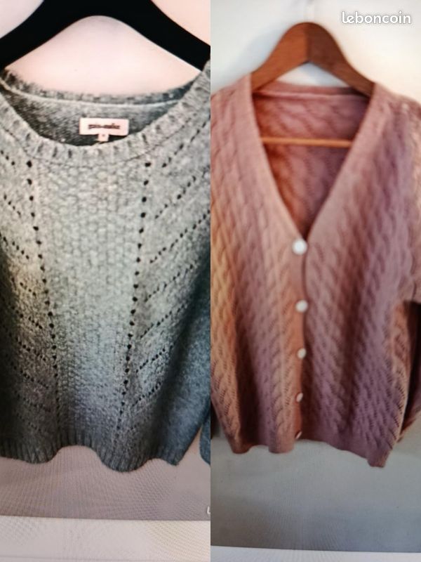 Gilet Pull En Laine Gris Valentino Vintage - Taille 36/38, Occasion Très Bon état, Qualité Luxe