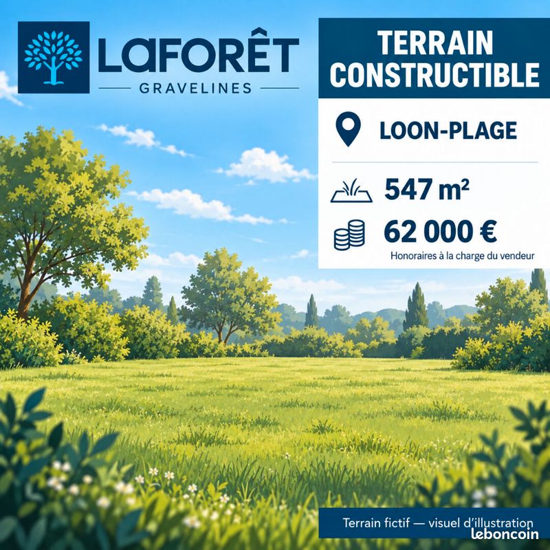 Terrain 547 m² · à Loon-Plage · 547 m² · 62 000 €