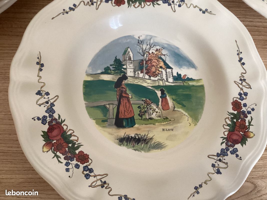Lot de 8 assiettes creuses Sarreguemines modèle « Obernai » (image 5)