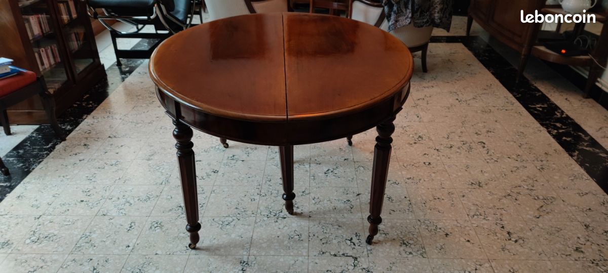Table de salle à manger acajou 6 /12 couverts (image 1)